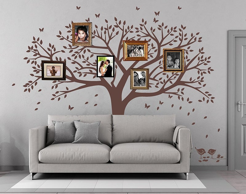 MAFENT Giant Family Photo Tree Wall Decal Wall Sticker Vinyl Mural Art for Home Decor Room Decor (Brown) - Image 4